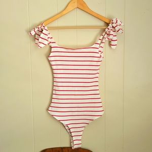 Reformation Striped Bodysuit
